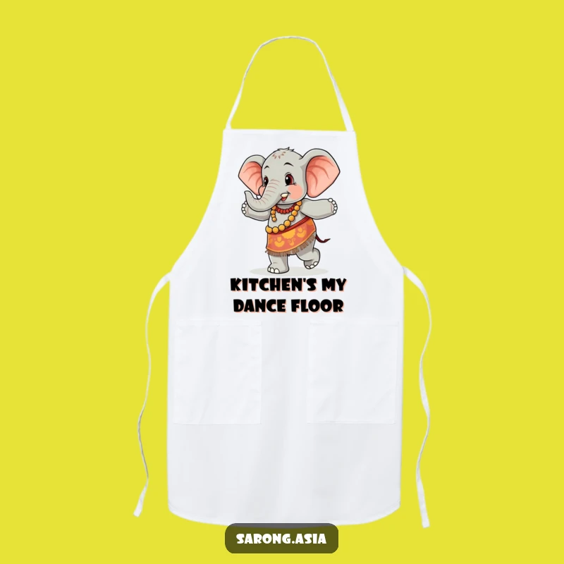 Funny Dancing Elephant Apron, Joyful Kitchen Wear, Hilarious Cooking Gift