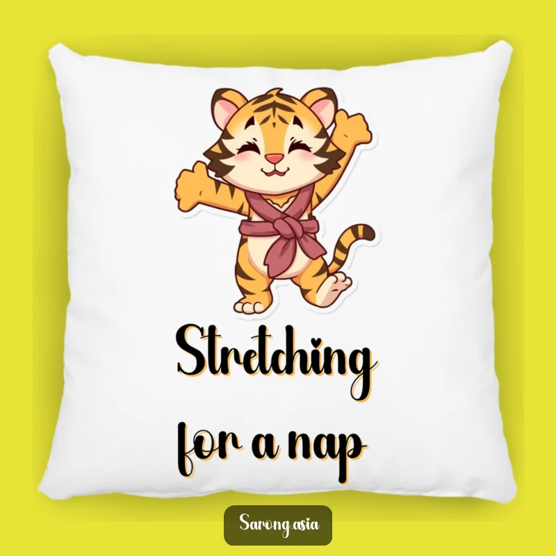 Funny Stretching Tiger Pillow, Soft & Comfy Decor, Hilarious Gift Item