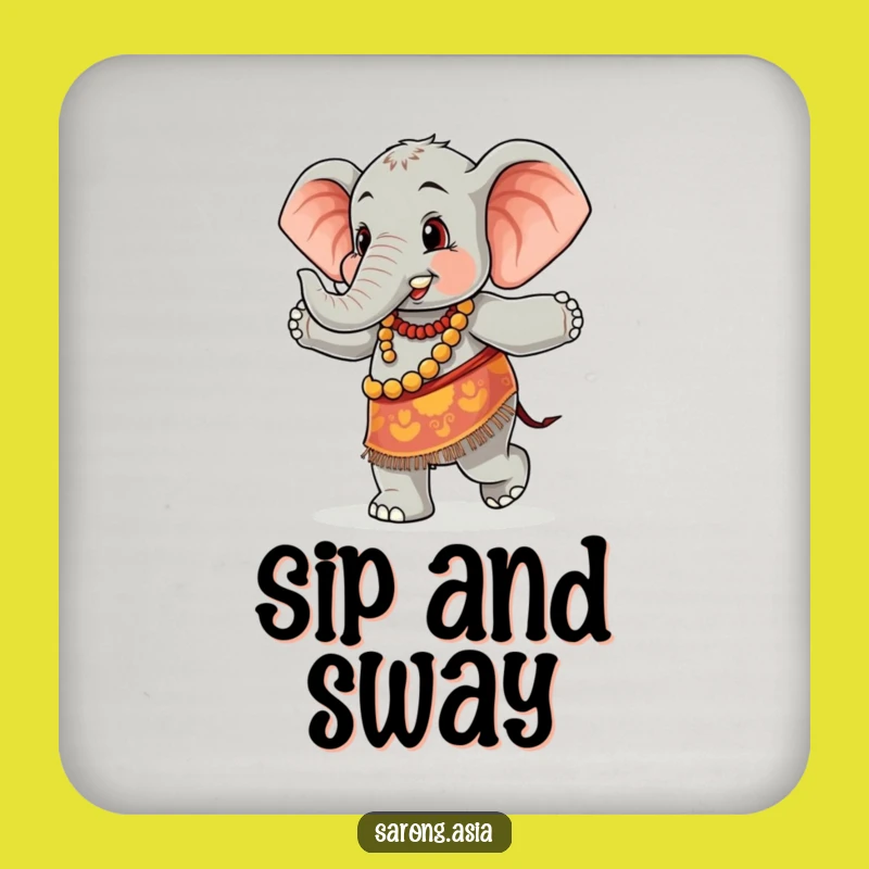 Funny Dancing Elephant Coaster Set, Protect Surfaces with Joyful Humor, Hilarious Gift