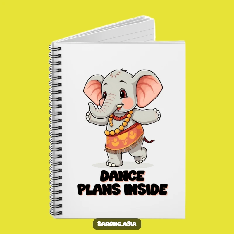 Funny Dancing Elephant Notebook, Journal for Dancers, Hilarious Stationery Gift