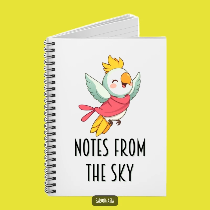 Funny Flying Parrot Notebook, Journal for Adventurers, Hilarious Stationery Gift